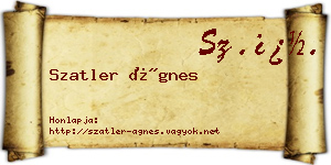 Szatler Ágnes névjegykártya