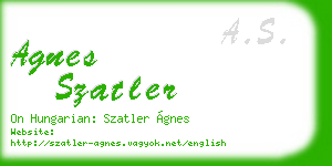 agnes szatler business card