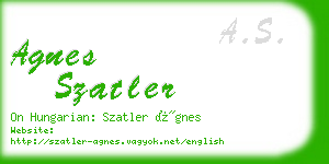 agnes szatler business card